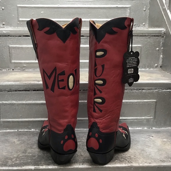 NWT RARE LIBERTY BOOT COMPANY Custom Handmade Bad Kitty Cowboy Boots - Picture 5 of 16